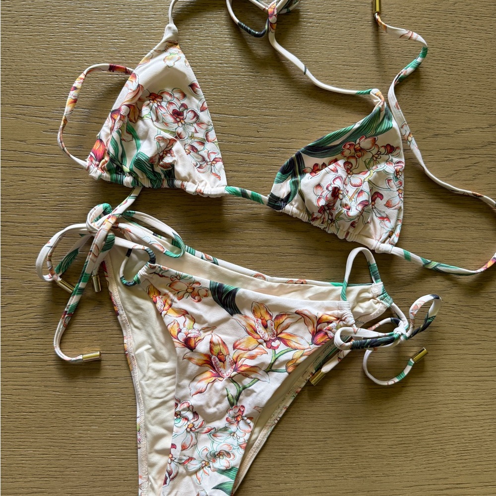 Monday Swim Peach Floral Bikini Set